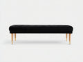 Banc de chambre en velours 140×42×45 cm - noir et bois clair - style contemporain