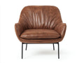 Chaise de salle à manger effet cuir 76×78×83 cm - marron et noir - salon style industriel