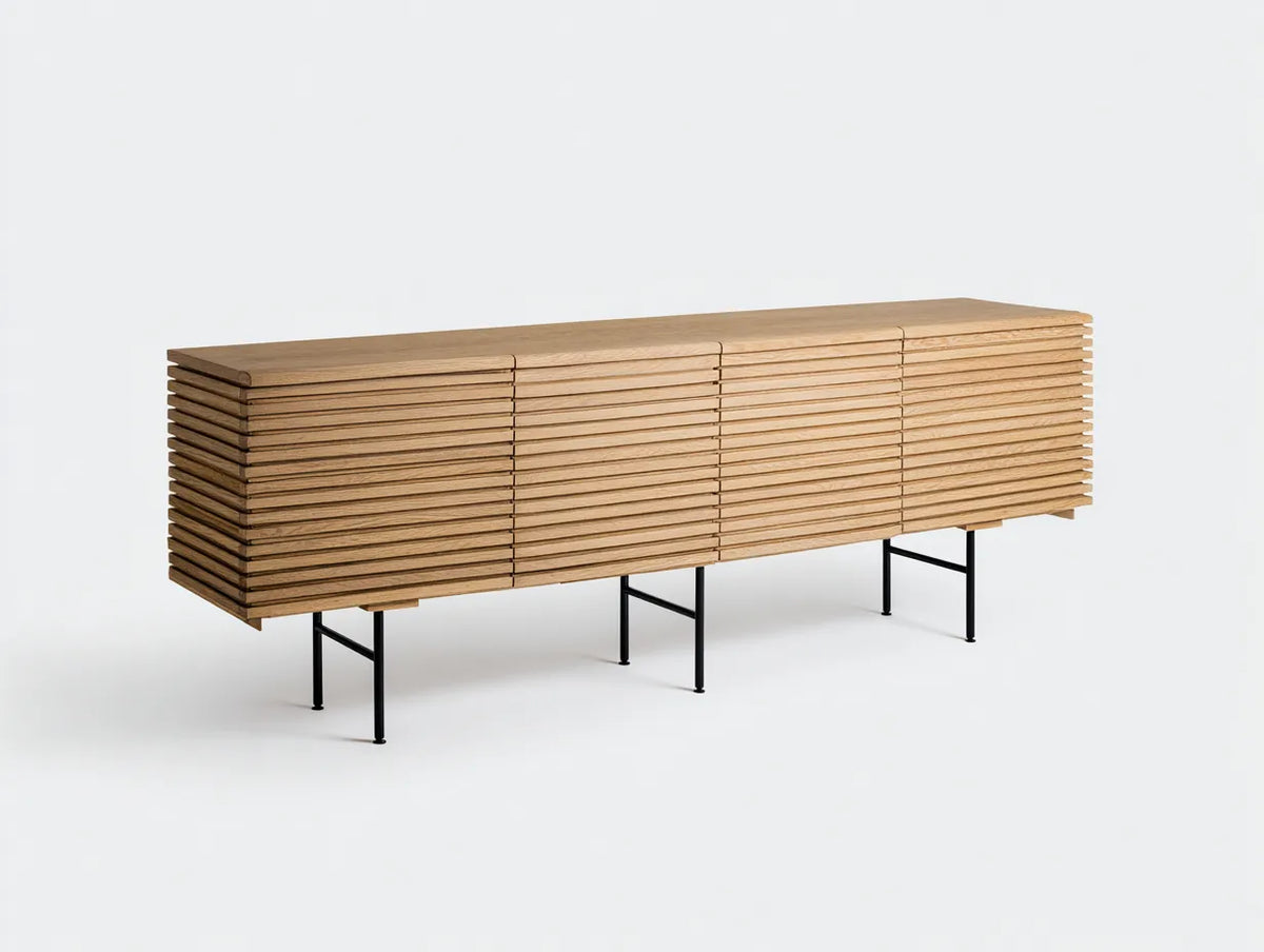 Meuble TV en bois 180×40×68 cm - marron - salon style minimaliste