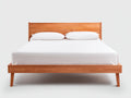 Lit bois marron 160×200×96 cm – chambre à coucher style contemporain avec tête de lit épurée