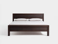 Lit bois 160×200×100 cm – finition brun foncé style contemporain chambre à coucher