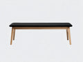 Banc de chambre 120×40×45 cm – tissu noir et bois clair – assise rembourrée pour chambre