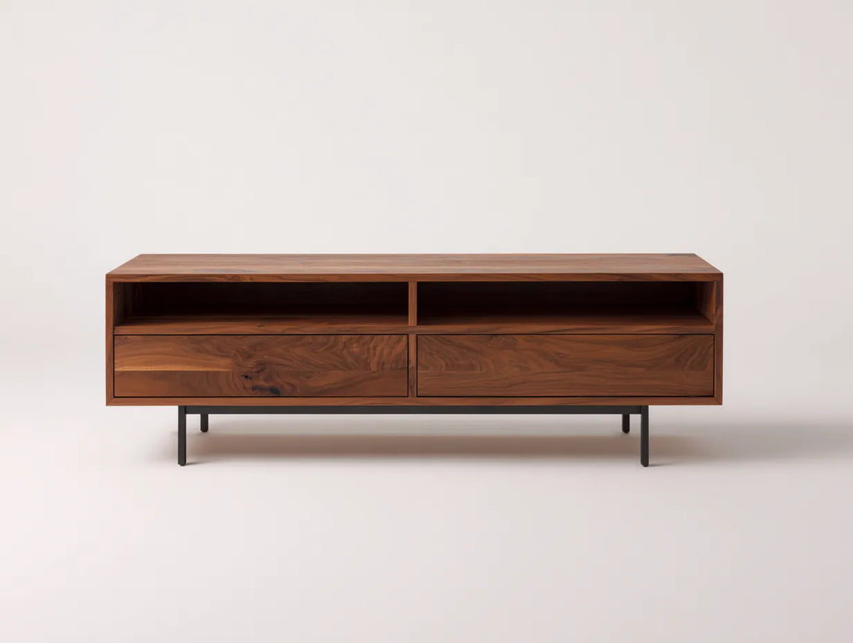 Meuble TV chêne clair 200×40×55 cm – façade horizontale texturée style scandinave
