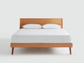 Lit bois clair 160×200×98 cm – chambre à coucher style scandinave avec tête de lit épurée